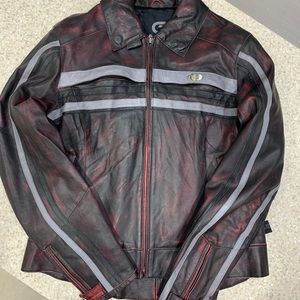 RARE Hein Gericke Black & Rose Moto Jacket Sz 12